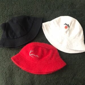 🔴Men’s Bundle of 3 Bucket Hat Set - Black, White, and Red